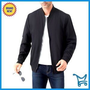 Men's Lightweight Bomber Windbreaker Jacket Relaxed Fit Polyester